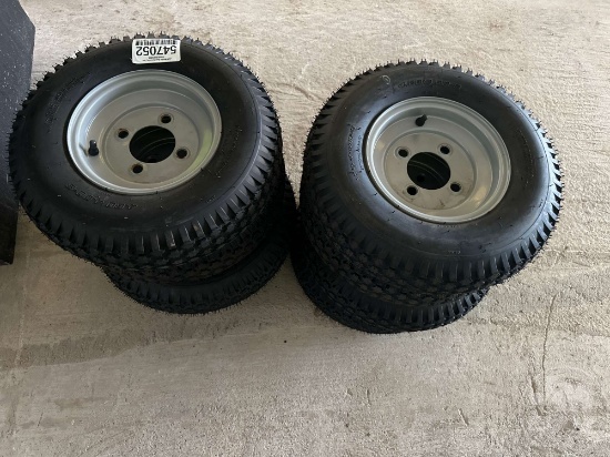 QTY OF (8) UNUSED 4 PLY TUBELESS NYLON 4.80/4.00-8 TIRES
