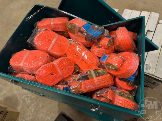 BOX OF UNUSED 1-1/2 IN. & 2 IN. STRAPS