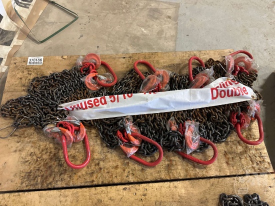 UNUSED 5/16 IN. 7 FT G80 CHAIN SLING DOUBLE