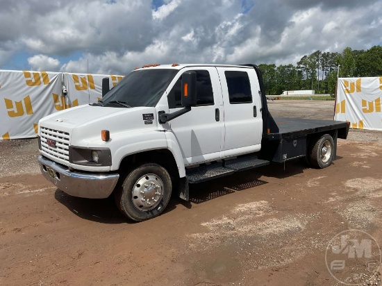 2009 GMC C4500 SINGLE AXLE CREW CAB FLATBED TRUCK VIN: 1GDE4E1989F406618
