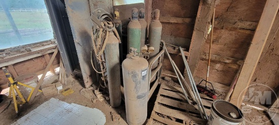 QTY OF WELDING TANKS & ONE WELDING HELMET