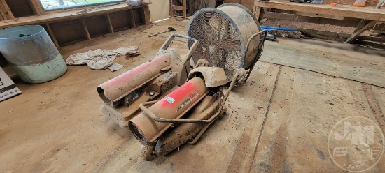 QTY OF (2) KEROSENE REDDY HEATERS & SHOP FAN ***CONDITION