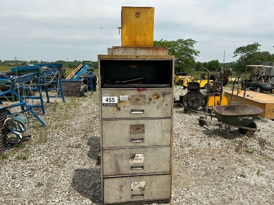 THREE CABINETS WITH CONTENTS CHISELS/MISC AND SPRAY PAINT