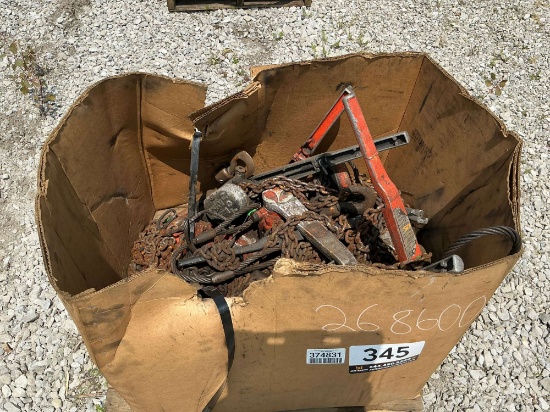 PALLET OF CHAIN FALLS 1 1/2 TON