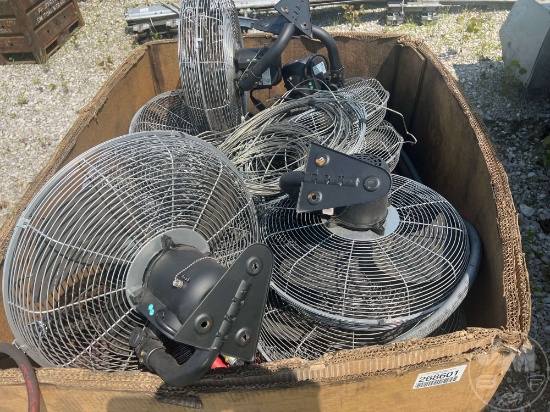 LOT OF WORKSHOP FANS/AND AIR HOSE