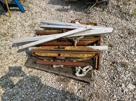 PALLET OF VARIOUS SIZE CLAMPS FOR I BEAM HOIST