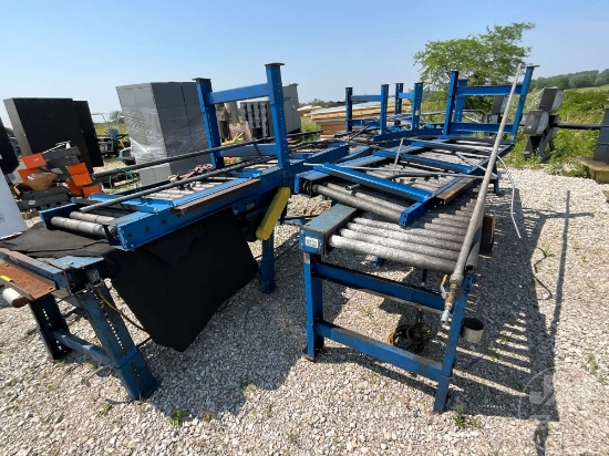 LOT OF 4 SECTIONS OF ROLLER CONVEYERS