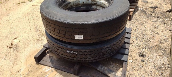 QTY (2) 285/75R24.5 TIRES WITH RIMS