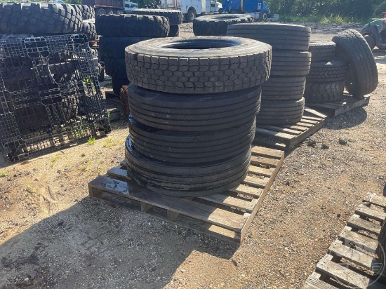 VARIOUS SIZES AND BRANDS, QUANTITY (4), (2) MICHELIN 10R22.5, (1)