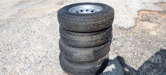 (4) NEW 235/80R16 TIRES 8 LUG RIMS