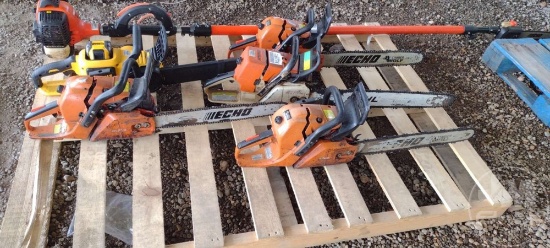 LOT OF 5 VARIOUS TYPE CHAINSAWS AND 1 TRIMMER 3