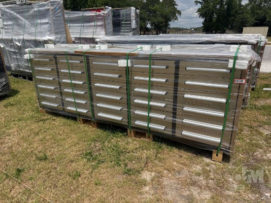UNUSED 2025 9'05" WORK BENCH W 18 DRAWERS