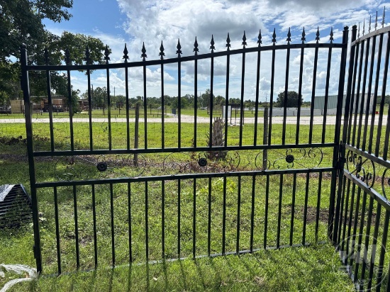 UNUSED 20' BI PARTING WROUGHT IRON GATE