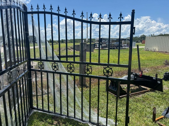 UNUSED 14' BI PARTING WROUGHT IRON GATE