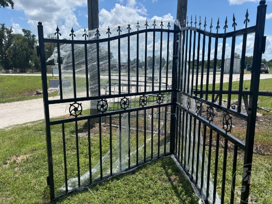 UNUSED 14' BI PARTING WROUGHT IRON GATE