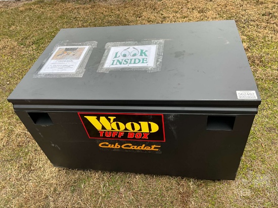 WOOD TUFF BOX 48" TOOL BOX W/ CUB CADET BATTERY POWERED TOOLS