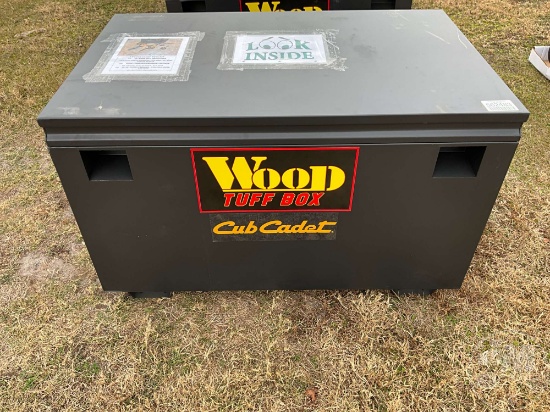 WOOD TUFF BOX 48" TOOL BOX W/ CUB CADET BATTERY POWERED TOOLS