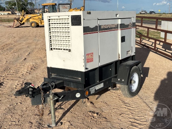 2012 MULTIQUIP DCA-25US12 WHISPERWATT 20 KW TRAILER MOUNTED GENERATOR SN: 8104688