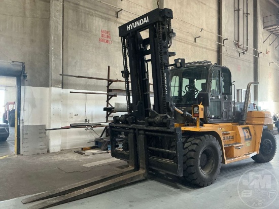 2019 HYUNDAI 160D-9 36000 LBS PNEUMATIC TIRE FORKLIFT SN: HHKHFT23AK0000501