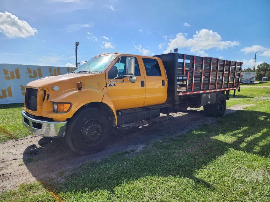 2012 FORD F-750 SINGLE AXLE CREW CAB FLATBED TRUCK VIN: 3FRNW7FJ6CV304543