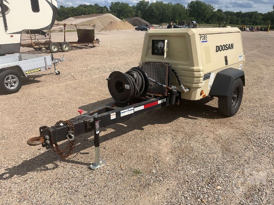 2017 DOOSAN P185WD0-T4F 185 CFM TRAILER MOUNTED AIR COMPRESSOR SN: 478560UJAAF63