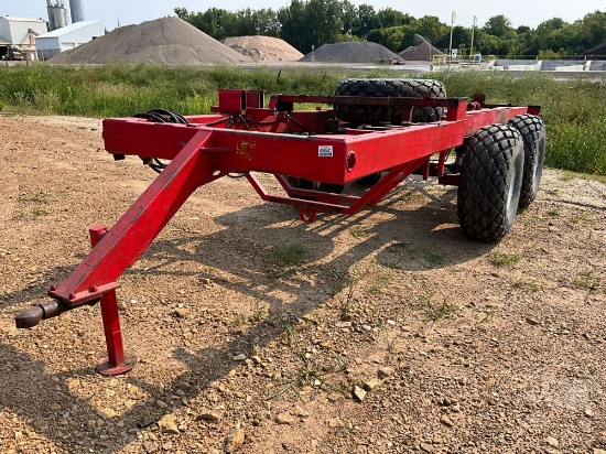 TANDEM AXLE AG TRAILER MADE FROM PEA COMBINE FRAME
