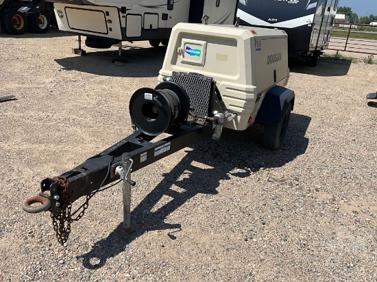 2017 DOOSAN P185WDO-T4F 185 CFM TRAILER MOUNTED AIR COMPRESSOR SN: 478559UJAAF63