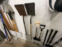 CROSBY SHACKLES, SHOVELS, RAKES, HAMMERS, BELTS, AND PINCH BARS