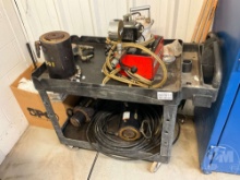 SPX POWER TEAM PA64R HYDRAULIC PUMP WITH (3) 100 TON JACKS