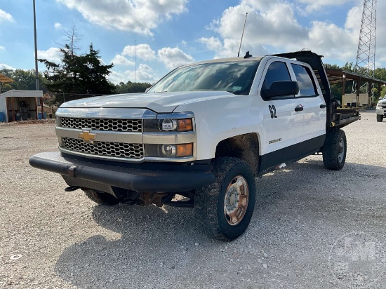 2019 Chevrolet Silverado 2500 Hd Single Axle Crew Cab 4x4 Flatbed Truck Vin: 1gc1kreg2kf127390