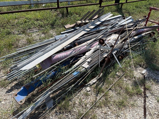 Pile Of Misc Metals - All Threads, Steel Boom & Rods, Conduit
