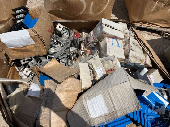 Box Of Various Style Brackets & Pvc Ball Valves