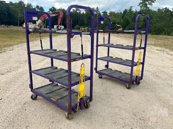 Qty (2) 4-Shelf Rolling Carts
