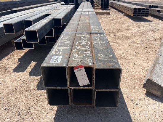 6 PCS @ 21.25 FT HOT ROLLED .188 IN. X 5 IN. X 5 IN. SQUARE TUBING