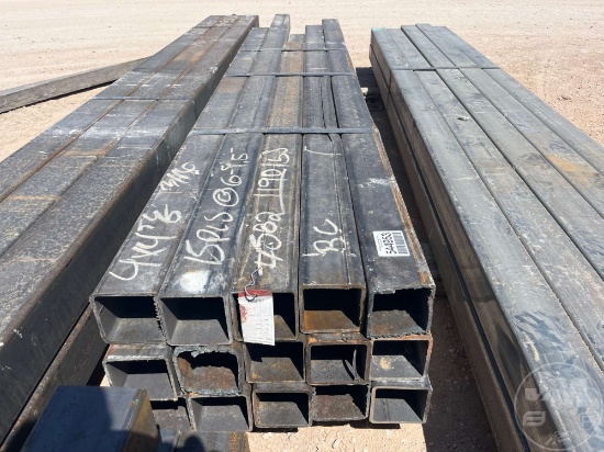 15 PCS @ 7.75 FT HOT ROLLED .188 IN. X 4 IN. X 4 IN. SQUARE TUBING