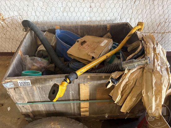 Crate Of Wire, (1) Discharge Hose, A Rope, 45 & 90 Degree Pvc Fittings, & Water Line Marking Tape