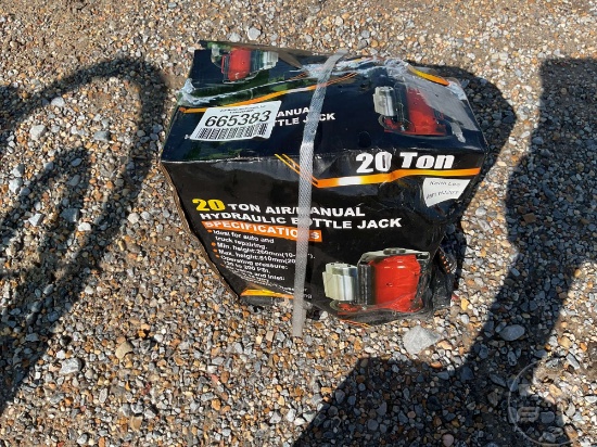 Unused 20 Ton Air/Manual Hydraulic Bottle Jack