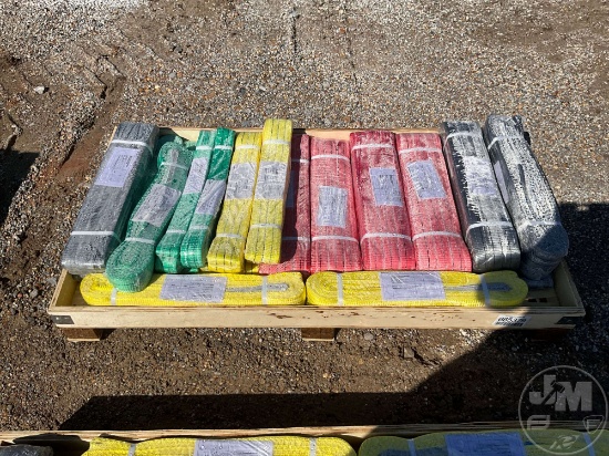 UNUSED LOT OF VARIOUS LENGTH & WIDTH RIGGING STRAPS
