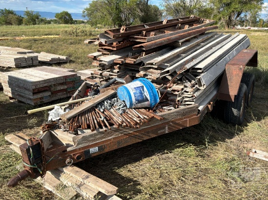 STEEL CURB AND DRAIN CONCRETE FORMS WITH HOMEMADE TANDEM AXLE TRAILER SN: ID TL 014547 AA