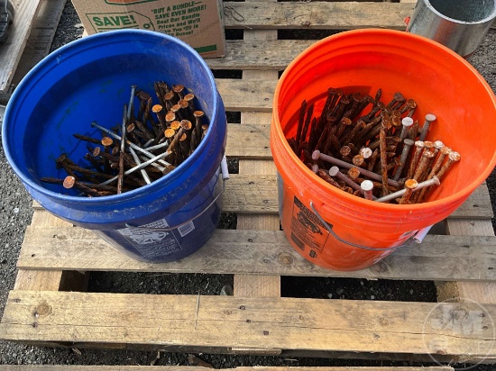Qty Of (2) Buckets Of 12”...... Nails, 12”......X50’...... Galvanized Flashing,