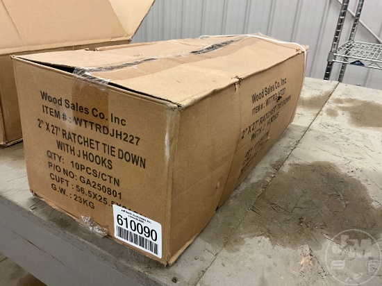 Unused Wood Sales Wttrdjh227 2”......X27’...... Ratchet Straps W/J Hooks (10)