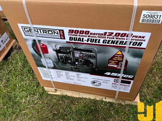 UNUSED GENTRON DUAL FUEL 9000 WATTS PORTABLE GENERATOR
