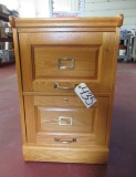 Oak Wood Cabinet with 2 Drawers
