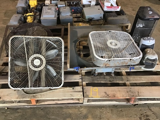 Pallet of fans & Electric heaters