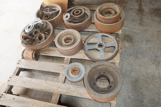 pallet of pulleys