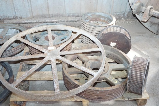 Pallet of Pulleys and Wheels