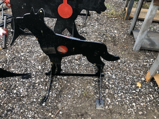New 3/8" AR 500 Steel Coyote Shooting Target With Heart Flapper