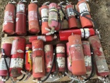 * pallet of fire extinguishers