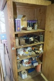 Wooden Cabinet and Contents