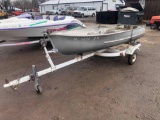 * 12' Aluminum Fishing Boat with Trailer and Motor